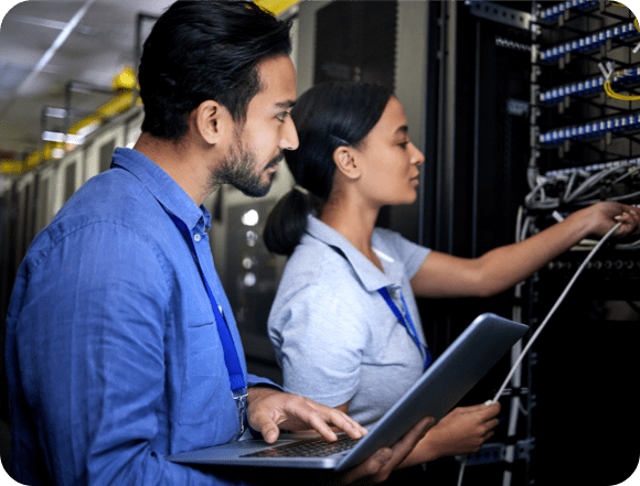 guy and girl at computer monitor